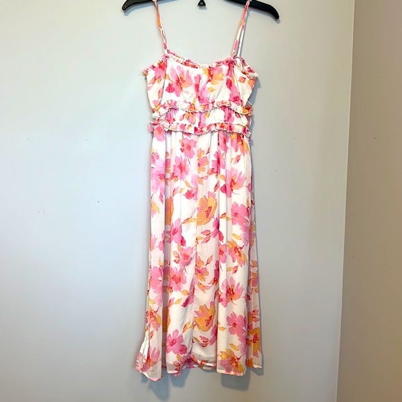 Midi rose print floreal dress - Picture 2 of 2